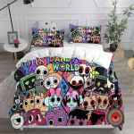 Dandy'S World Voodipesukomplektid Voodikate Tekk Tekikott Padjap&uuml;&uuml;r 2-3osalised Komplektid Laste T&auml;iskasvanute Magamistoa Dekoor EU Single(135*200cm)3pcs white