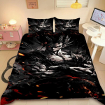 Jaapani Anime Draakoni KuulS Tekikott Kahepoolne Super Saiyan Voodipesukomplektid &Otilde;pilastele Teismelistele Son Goku Tekikott Komplekt Magamistoa jaoks EU Single(135*200cm)3pcs black