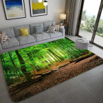 Roheline Mets Puud Lilled Ojad Loodusmaastik 3D Visuaalne Efekt Magamistuba Libisemiskindel P&otilde;randamatt Vannituba Suur Suurus Matt 120x160cm gray