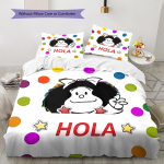 Mafalda Muster Voodipesu, Tekikomplekt Tekikate Padjap&uuml;&uuml;r Kodu S&uuml;nnip&auml;evakingitus (1 * tekikott + 2 * padjap&uuml;&uuml;ri, ilma s&uuml;damikuta) 135x200cm