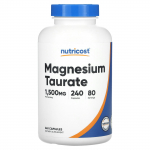 Nutricost, Magneesiumtauraat, 1500 mg, 240 kapslit (500 mg kapsli kohta)