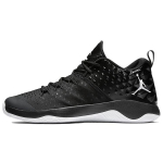 Jordan TEAM Cushioning Slip Resistant Abrasion Resistant Breathable Coverage Mid top Basketball Shoes Men's Black White 854551-001 43