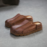 Johnature Ehtne Nahk Ruudukujulise Ninaga V&auml;litingimustes Sandaalid Moodsad Ja Mugavad Naiste Slip-on Kingad 35 pruun