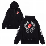 826 CHROME HEARTS 2026 S&uuml;gis ja Talv Uus Suur Suurus Klassikaline Stiil Logo T&otilde;mblukuga Kapuutsiga Dressipluus, Sobib Paaridele Kandmiseks S must
