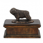 Polish Lowland Sheepdog, PON, Valee Sheepdog - urn for dog ashes, classic urn with a statuette, elegant urn with a dog by Art-Dog brand pruun
