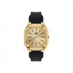 Adidas Originals City Tech &otilde;huke seeria kell Kvartsmehhanism Silikoonrihm 39 mm Kuldne sihver Unisex kellad AOFH245022I Black