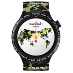 SWATCH Unisex Bape 47mm Valge k&auml;ekell SO27Z700 SO27Z700 Brand-New Out of Warranty