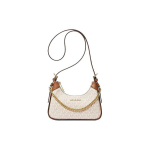 Michael Kors Mk Wilma Klassikaline Monogramm Logo Keti T&otilde;mblukuga Sulgemine Kaetud L&otilde;uend Risti Keha Kott V&auml;ike Naiste Risti Keha Kott Vanillipruun 35H3G3WC5B-VANILLA Basic Set (Bag+Dust Bag)