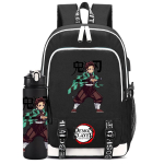2 tk/komplekt Anime Demon Slayer Tr&uuml;kitud Seljakott Suure Mahutavusega Veekindel Koolikott 750 ml Pudeliga S&uuml;learvuti &Otilde;pilane Poiss T&uuml;druk Koolikott Kingitus