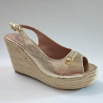 Kuldse platvormiga kingad Naistele kiilkontsaga Peep-toe Elegantne Daamide Peo&otilde;htu Kingad Espadrill kiilkontsaga 10cm Suurused 42 35 kuld