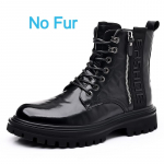 Luksusbr&auml;nd Talv Uus Disainer Meeste Ehtsast Nahast Saapad Mood Vabaaja K&otilde;rge S&auml;&auml;rega L&uuml;hike Pl&uuml;&uuml;s Meeste K&uuml;lgmise Lukuga Platvormkingad 38