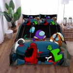 Peen 3D m&auml;ng A-Amongs Us Tapeet Anime Digitr&uuml;kk Voodipesukomplekt Tekikate Tekk Voodi Noortele Lastele T&uuml;drukute Poiste Kingitus 100x135cm