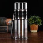 Creative klaasist teeveepudel koos infuseerijaga topeltseinaga 300 ml lahtise tee ja vee eraldamise teepudeli kruus reisimiseks 350ml