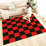 3D Prinditud Ruuduline Pikk Riba Vaip Libisemisvastane Ala Vaip Magamistoa Elutoa Esiku Kodu Dekooriks 60*90cm