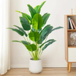 1 tk Kunsttaimed Suur Troopiline Palmipuu V&otilde;lts Banaanitaimede Lehed T&otilde;eline Puudutus Plastikust Monstera Koduaiapeo Kaunistuseks 80cm 18 Leaves green