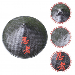 M&uuml;ts Bambusest Koonilised M&uuml;tsid Samuraide Aksessuaarid Aasia Kooniline M&uuml;ts Rannariided Riisikasvataja M&uuml;ts Dekoratiivsed Rekvisiidid Pidulik 36X36X17CM must