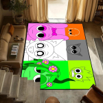 Uksematt libisemiskindel k&ouml;&ouml;k magamistuba m&auml;ng k&auml;sitsi tuftitud vaip I-Incredibox vaip elutuba S-Sprunki ruumi sissep&auml;&auml;su kaunistus 80x120cm