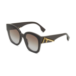 Fendi Suured F-mustriga Atsetaat Metall Ebakorrap&auml;rased P&auml;ikeseprillid Naiste p&auml;ikeseprillid Must FE40098I-48F Eyeglass Case, or, Box+Eyeglass Pouches,F,Black