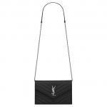 Saint Laurent Ysl &Uuml;mbrik H&otilde;bedane Logo Tepitud Teraline Reljeefne Nahast &Uuml;mbrik Kettrahakott &Otilde;lakott Ristkorpuseline Kott Naiste Kotid Must 393953BOW021000 Basic Set (Bag+Dust Bag)