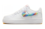 Nike Air Force 1 Low Valge Vikerkaarev&auml;rviline Pael Swoosh (GS) 35.5