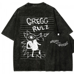 Night in the Woods Pesitud T-s&auml;rk Aastaringselt riided isiksus R&otilde;ivad Suurused Unisex Uus Mudel Paarid Yk L&uuml;hikesed varrukad S