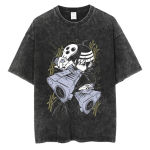 Soul Eater Manga T-s&auml;rk Death The Kid Prindiga T-s&auml;rk Vintage Pesemist&ouml;&ouml;tlusega Streetwear Meeste Naiste Riided Suurem Suurus Puuvillane T-s&auml;rk L black