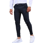 Meeste P&uuml;ksid Slim Fit V&ouml;&ouml;koha keskosa &Uuml;hev&auml;rvilised Pehmed Hingavad Taskud &Auml;ristiilis T&otilde;mblukuga Nupp Sulgemine Pahkluu pikkus Meeste P&uuml;ksid Pliiatsp&uuml;ksid M black