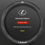 Auto s&uuml;sinikkiust nahast rooliratta kate Lexus F Sport ES200 ES300 RX300 LS500h GS300 IS300 CT200h NX300 UX300 LX570 GX jaoks