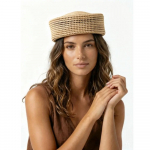 USPOP Naiste Raffia Pillbox M&uuml;ts K&auml;sitsi kootud L&auml;bil&otilde;ikeline &Uuml;mmargune &Uuml;laosa Baret Briti Vintage Elegantne Suvine Strohm&uuml;ts M 56-58cm looduslik