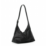 Esimene kiht taimnahast veisenaha kaenla alla klassikaline crossbody hobo kott k&otilde;ik-&uuml;hte vabaaja ehtsast nahast t&ouml;&ouml;le k&auml;imiseks &otilde;lakott dump must