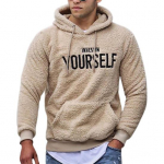 Pullover Hoodie Stiilne kahepoolne pl&uuml;&uuml;sist pl&uuml;&uuml;sist pullover Hoodie Meeste Pocket Letters Hoodie Pusa Pullover Hoodie t&ouml;&ouml;le M khaki