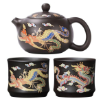Teekann Hiina draakon Phoenix Auspicious Zisha Clay Gongfu teekeetja lahtise tee jaoks K&auml;sitsi valmistatud teekannud ainulaadse v&auml;rvimuutva toimega Teearmastajatele gray