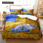 Van Goghi &otilde;limaalist voodipesukomplekt Kuninganna Kuninga suurus Magamistoa sisustus Tekikate ja padjap&uuml;&uuml;r 2/3 tk Kodutekstiil EU single(135x200cm) blue