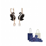 Swarovski Luige Tilkk&otilde;rvar&otilde;ngad Luik/Must/Roosakuldse Tooniga Pinnatud F-Branded gift bag must