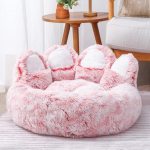 Koeravoodi kassi lemmiklooma diivan Armas karuk&auml;pa kujuga mugavad hubased lemmiklooma magamisvoodid v&auml;ikesele keskmisele suurele pehmele koheva padjaga koeravoodile (Pink,50cm) roosa