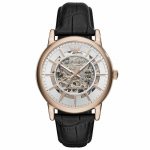 Emporio Armani AR60007 Automaatne Must Nahast Meeste K&auml;ekell 43mm must