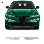 TPU esitulede kaitsekile Alfa Romeo Tonale 2024-2025 jaoks L&auml;bipaistev ja suitsumust Kulumiskindel Smoked black / Headlight film must