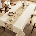 PVC Laudlina Veekindel &Otilde;likindel Plekikindel P&uuml;hitav Ristk&uuml;likukujuline Lauakate K&ouml;&ouml;k S&ouml;&ouml;gisaal Kodu Restoran Igap&auml;evane Kasutus 90x140cm beige