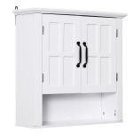 K&otilde;rge seinakapp vannituppa v&otilde;i tualetti, 2 ust, 2 riiulit, ni&scaron;&scaron;, dim. 60L x 20S x 58K cm MDF-puitlaastplaat Valge 60 x 198 x 58 cm