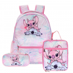 Stitchi laste seljakott algkoolilastele Multikas Kerge Ergonoomiline Suure Mahutavusega Veekindel Koolikott Three piece set