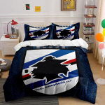 U.C. Sampdoria logo disainiga Voodipesu Tekikott Komplekt Tekikott Padjap&uuml;&uuml;rid (1* Tekikott 2* Padjap&uuml;&uuml;ri, without tekikate) 135x200cm white