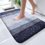 Homaxy Vannitoavaipade Matid Eriti Pehmed Imavad Mikrofiibrist Vannimatid Libisemiskindlad Pl&uuml;&uuml;sist Kohevad Masinpestav Vaip Vannitoa P&otilde;randavaibad 41X61cm tumesinine v&auml;rv