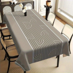 &Uuml;ks elegantne hall geomeetriline laudlina - moodne abstraktne disain, pol&uuml;ester ristk&uuml;likukujuline laua kate, sobib s&ouml;&ouml;gituppazyc 60*120inch(152cm*300cm）
