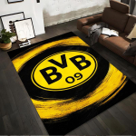 BVB 09 Logo Disain Kollane ja Must Libisemiskindel vaip sobib elutoa ja magamistoa diivanite ette. 120x160cm( 47x62in )