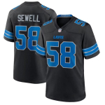 NFL Detroit Lions Kohandatud Tikitud Jalgpallis&auml;rk Meeste St. Pruun 14 Goff 16 Gibbs 26 Meeskonna spordir&otilde;ivad 58 Sewell Black blue