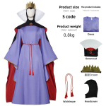 Lumivalgekese Cosplay Kost&uuml;&uuml;m Naistele Halloweeni Lavaesinemiseks &Uuml;htlase Kangaga Anime F&auml;nnidele Evil Queen Purple,XS gray