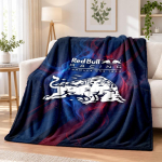 Red Bull Racing Tr&uuml;kitud Flanellitekk Soe Mugavus Vooditekk Siseruumide Kodu Kaunistamiseks 100cmx150cm