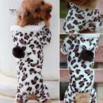 Leopard Pet Puppy Clothes Hoodie Jumpsuit Pidžaama Outwear M