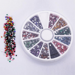 12 v&auml;rvi 500 tk 2,0 mm s&auml;delevad otsikud kristallkividest kalliskivid &uuml;mara rattaga k&uuml;&uuml;nte kaunistus