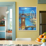 Teemanttikandid Big Beni vaateratta maastik K&auml;sitsi valmistatud teemantmaal Mosaiikristtikandid 20X30CM